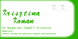 krisztina koman business card